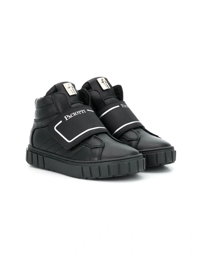 CESARE PACIOTTI TEEN TOUCH STRAP HIGH-TOP SNEAKERS 