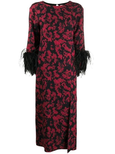 Shop 16arlington Billie Printed Feather Dress In Red
