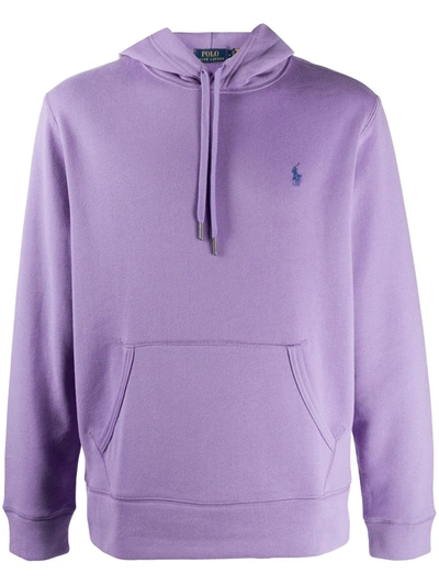 Polo Ralph Lauren Embroidered Logo Hoodie In Purple | ModeSens
