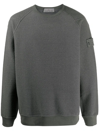 Shop Stone Island Brushed Fleece Sweatshirt In Grau