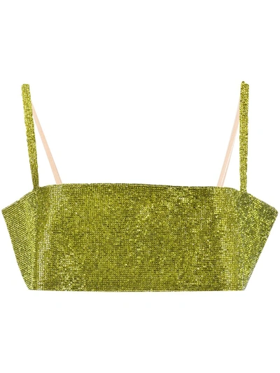 Shop Nué Charlotte Crystal-embellished Top In Green