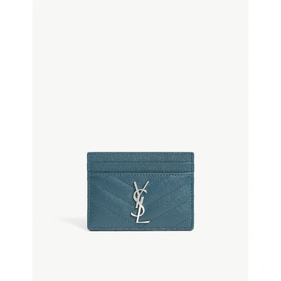 Saint Laurent quilted leather cardholder, Green