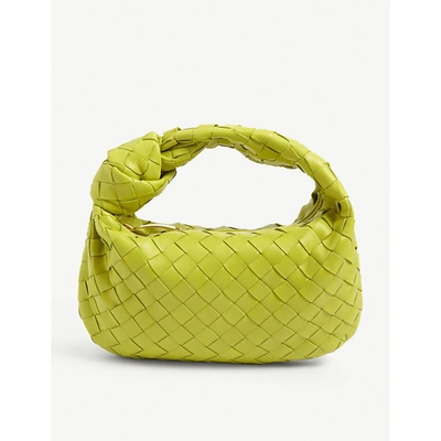 Shop Bottega Veneta Bv Jodie Mini Intrecciato Leather Hobo Bag In Kiwigold