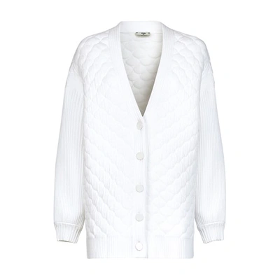 Shop Fendi Cardigan In White