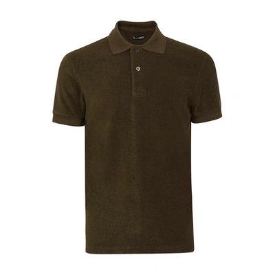 Shop Tom Ford Towelling Short Sleeve Polo In Olive