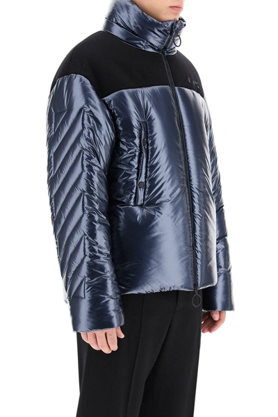 Shop Off-white Down Jacket With Logo In Blue,black