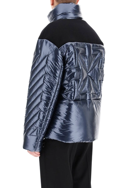 Shop Off-white Down Jacket With Logo In Blue,black