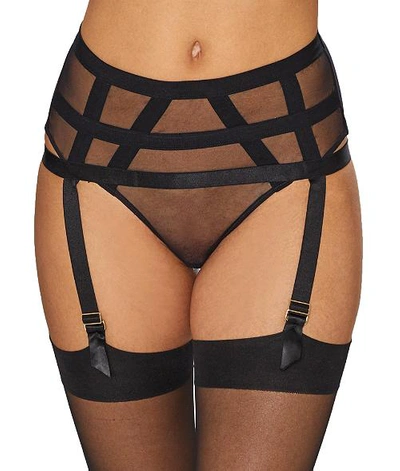 Shop Bluebella Karolina Garter High-waist Thong In Black