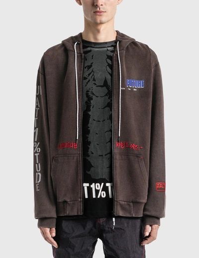 Shop 99% Is "we Are The Future" Washing Hoodie In Brown