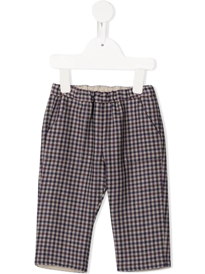 Shop Bonpoint Thursday Checked Trousers In 紫色