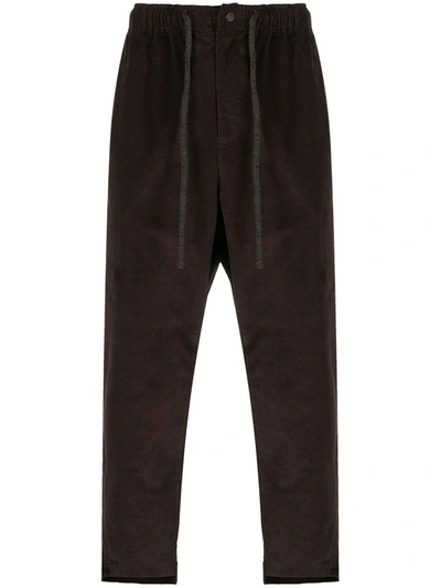 Shop Maison Flaneur Corduroy Drop-crotch Trousers In Brown