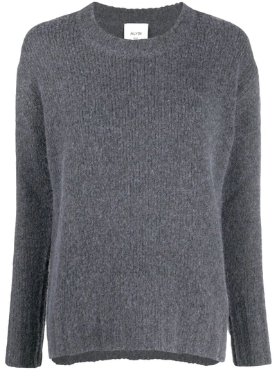 Shop Alysi Split-hem Sweater In Grey