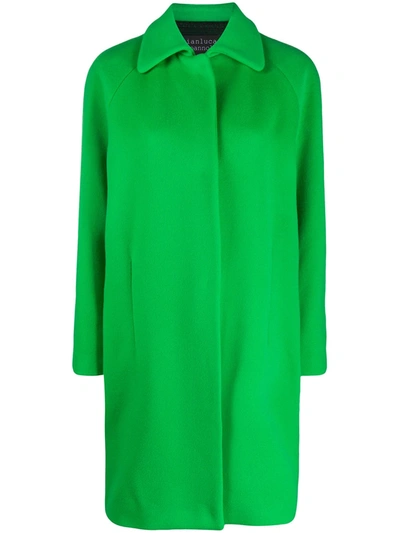 Shop Alberto Biani Raglan Sleeve Coat In Green