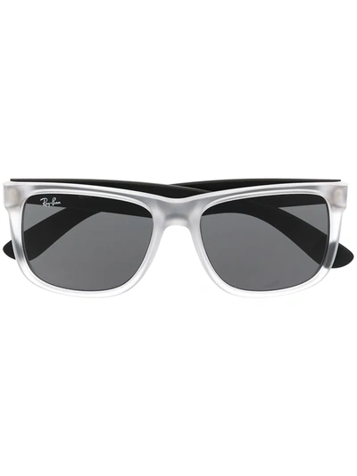 Ray Ban Justin Classic Rectangular Frame Sunglasses In Grey