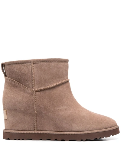 Shop Ugg Suede Wedge Boots In Brown