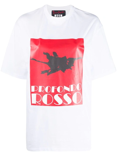Shop Msgm Profondo Rossa Print T-shirt In White
