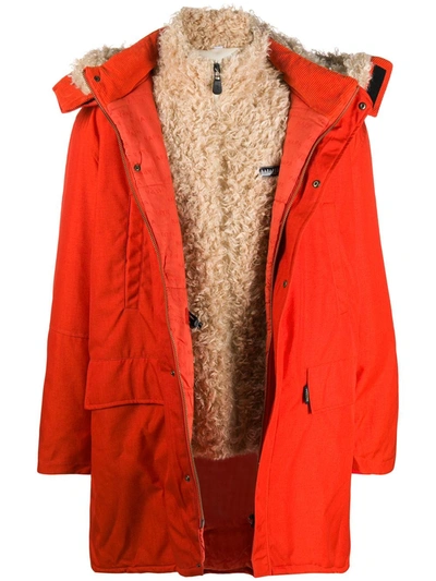 Shop Napa By Martine Rose Hooded Padded Coat In Orange