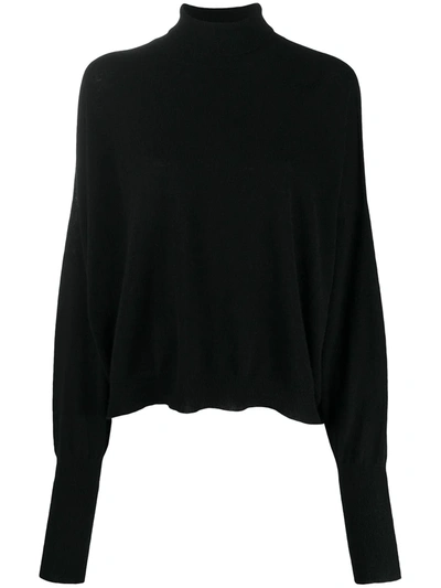 Shop Andrea Ya'aqov High Neck Cashmere-blend Jumper In Black