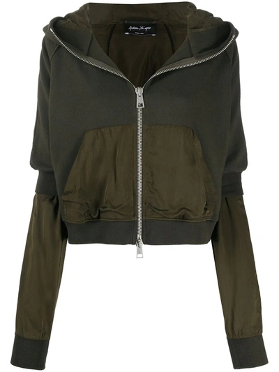 Shop Andrea Ya'aqov Zip-up Hooded Jacket In Green