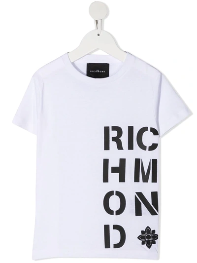 Shop John Richmond Junior Stencil-print T-shirt In White