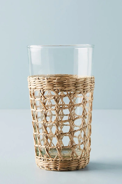 Shop Anthropologie Seagrass-wrapped Highball Glasses, Set Of 4 By  In Clear Size S/4tumbler