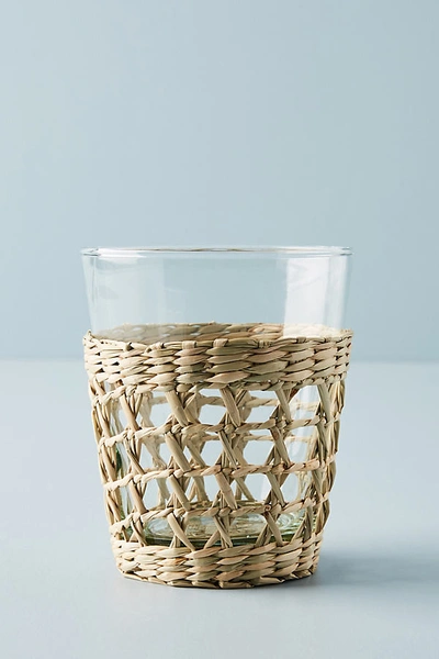 Shop Anthropologie Seagrass-wrapped Tumblers, Set Of 4 By  In Clear Size S/4 Old Fa