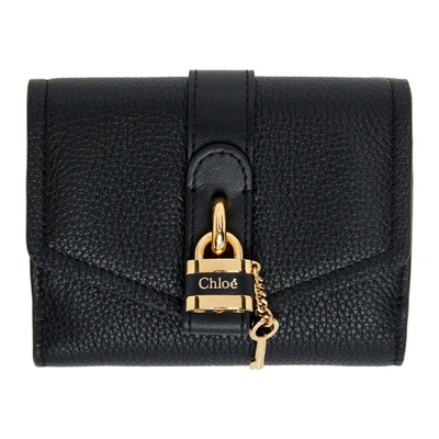 Shop Chloé Chloe Black Aby Square Wallet In 001 Black