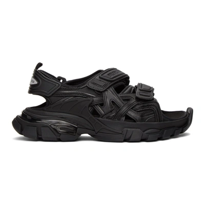 Shop Balenciaga Black Track Sandals In 1000 Black