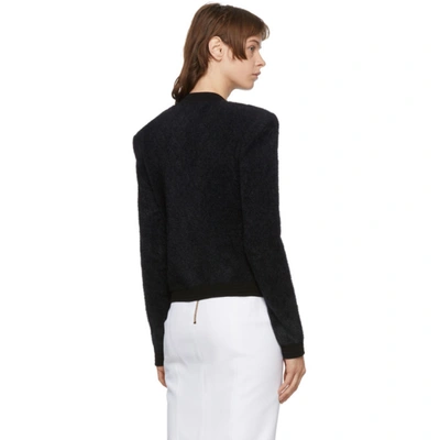 Shop Balmain Black Diamond Cardigan In 0pa Noir