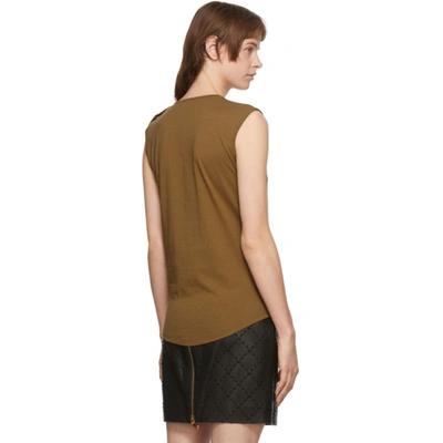 Shop Balmain Brown Three-button Tank Top In 8kj Noisett