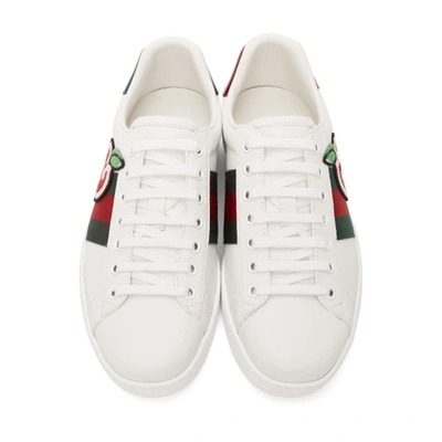 Shop Gucci White Gg Apple Ace Sneakers
