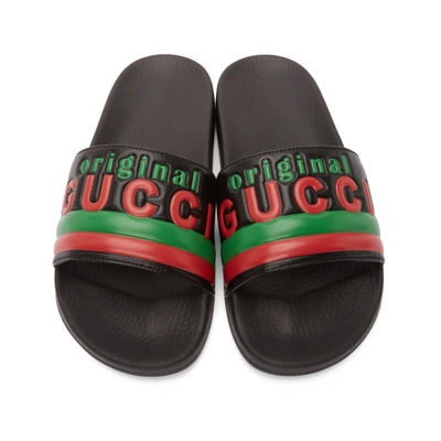 Shop Gucci Black 'original ' Pool Slides