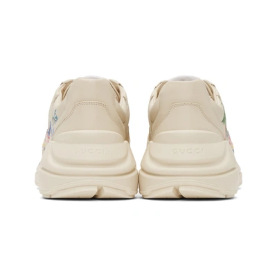 Shop Gucci Beige ' Hawaii' Rython Sneakers In White