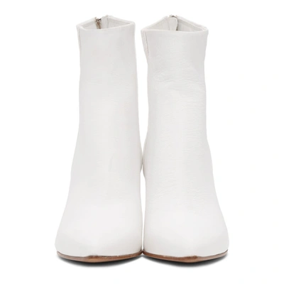 Shop Mm6 Maison Margiela White Distressed Heeled Boots In T1003 White