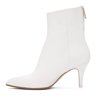 Shop Mm6 Maison Margiela White Distressed Heeled Boots In T1003 White