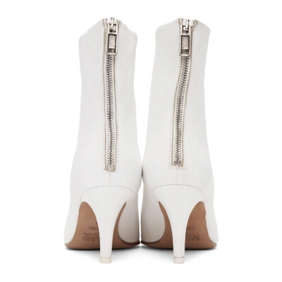 Shop Mm6 Maison Margiela White Distressed Heeled Boots In T1003 White
