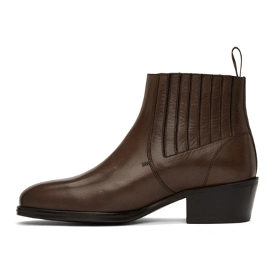 Shop Lemaire Brown Leather Chelsea Boots In 448 Deep Ta
