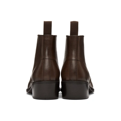 Shop Lemaire Brown Leather Chelsea Boots In 448 Deep Ta