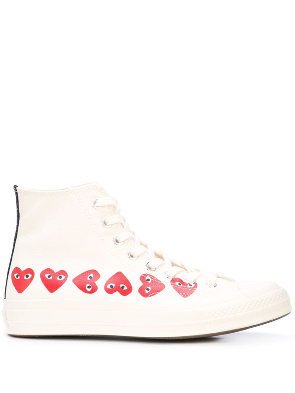 white converse with love heart