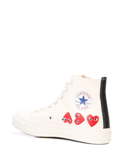 Comme Des Garçons Play Off-white Converse Edition Multiple Hearts Chuck 70 High Sneakers In White