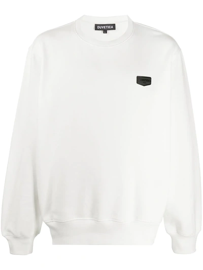 Shop Duvetica Logo Tag Sweatshirt In White