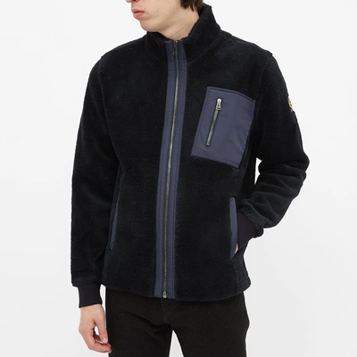 Shop Belstaff Herne Storm Fleece Jacket In Blue