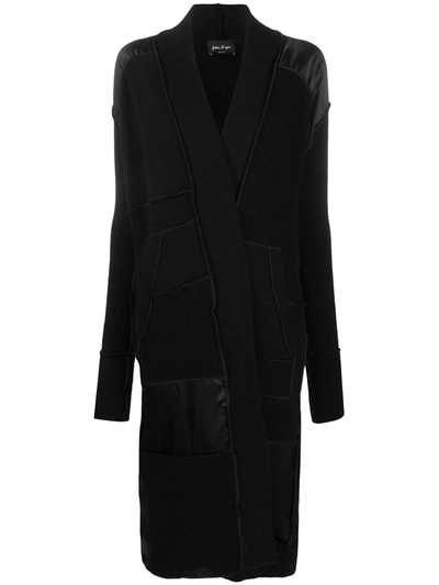 Shop Andrea Ya'aqov Long Knitted Cardigan In Black