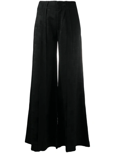 Shop Andrea Ya'aqov High-waisted Wide-leg Trousers In Black