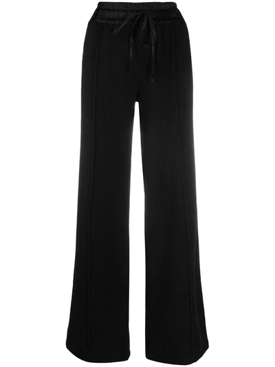 Shop Andrea Ya'aqov Wide-leg Cashmere-blend Trousers In Black