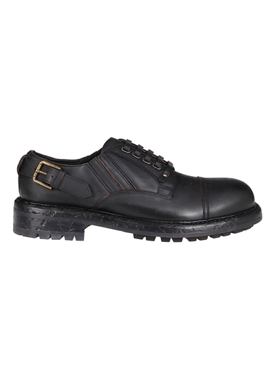 Shop Dolce & Gabbana Black Leather Derby Brogues