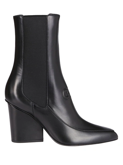 Shop Ferragamo Black Leather Marineo Ankle Boot