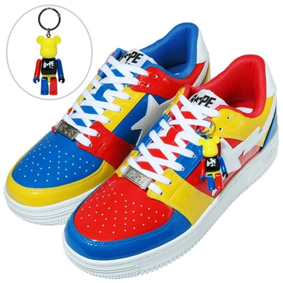 Pre-owned Bape A Bathing Ape Sta Low Medicom Toy Multi In Blue/red-white-yellow
