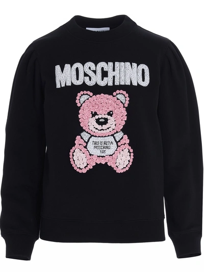 Shop Moschino Teddy Torta Sweatshirt In Black