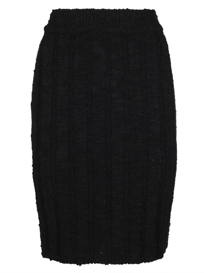 Shop Dolce & Gabbana Black Virgin Wool Skirt